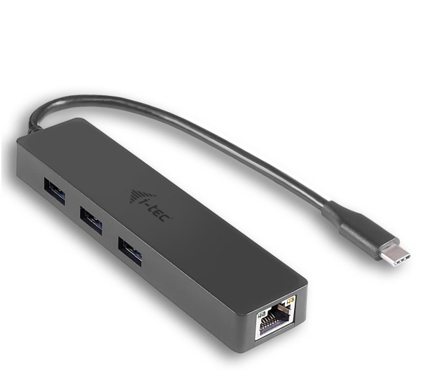 I-TEC USB-C Slim LAN HUB 3x USB 3.0 RJ-45 10/100/1000 Mb/s C31GL3SLIM - 518378 - zdjęcie